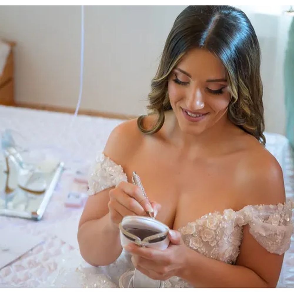 Real bride wearing Lou shoes